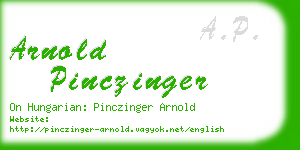 arnold pinczinger business card